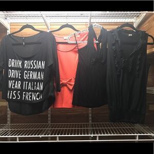 Four like-new shirts worn once or never